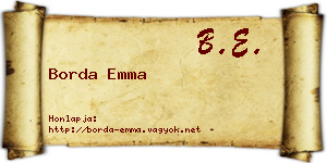 Borda Emma névjegykártya